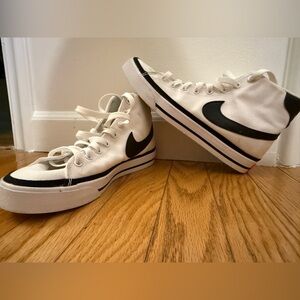 Nike White and Black High-Top Sneakers